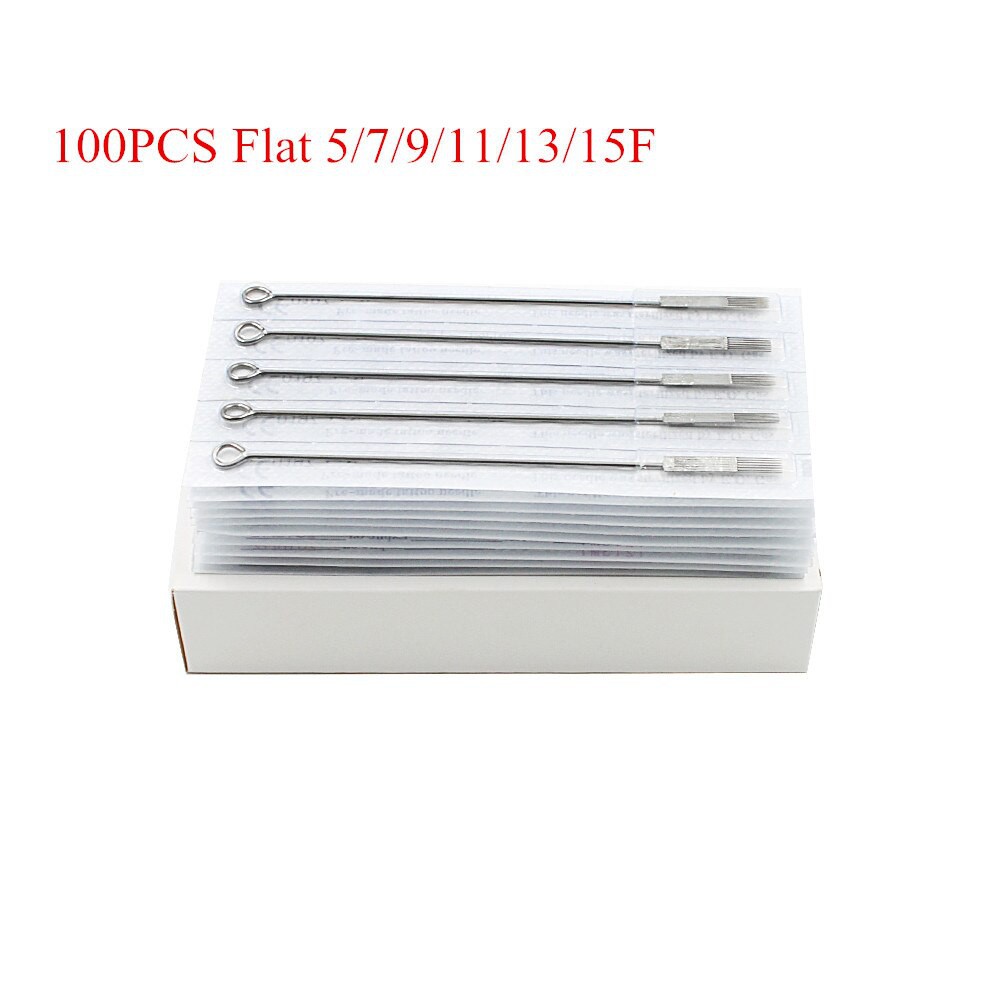 

PRODUK IMPORT 100PCS Tattoo Needles Flat Shader 5F/7F/9F/11F/13F/15F MIXED ASSORTED Disposable