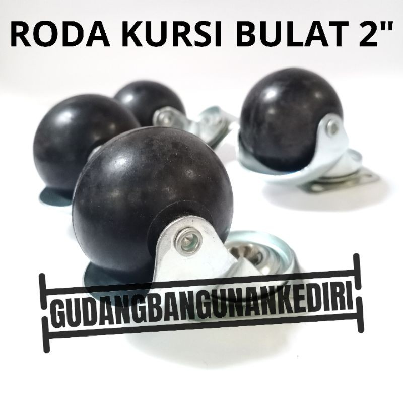 Roda kursi bulat 2&quot; roda caster 2 INCI Roda karet 50mm kastor 5cm