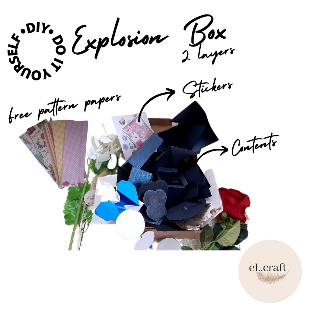 

DIY Explosion Box 2 Layers Kado Hadiah Foto Unik Murah Kreatif