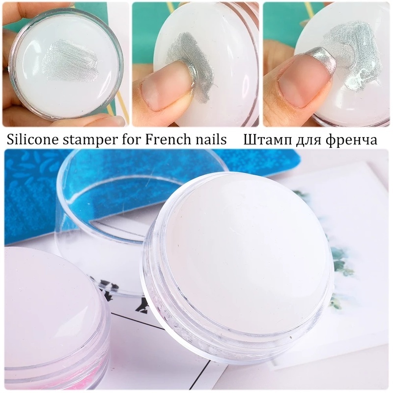 1pc Stempel Kuku Diy Bahan Silikon Untuk Nail Art