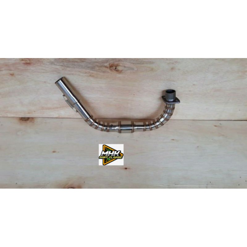 Leheran knalpot cacing power boom stenlis CB GL100 GL MP Tiger