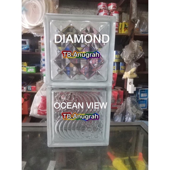 GLASS BLOCK GELAS BLOK DIAMOND MULIA KACA- KACA ROSTER BOX 20X20 | GLASS BLOCK MULIA