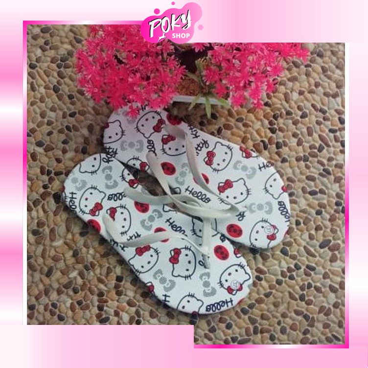 [LOKAL] POKY - Sandal Jepit Slifer HelloKitty Wanita Terbaru / Sandal Hello Kitty Sendal