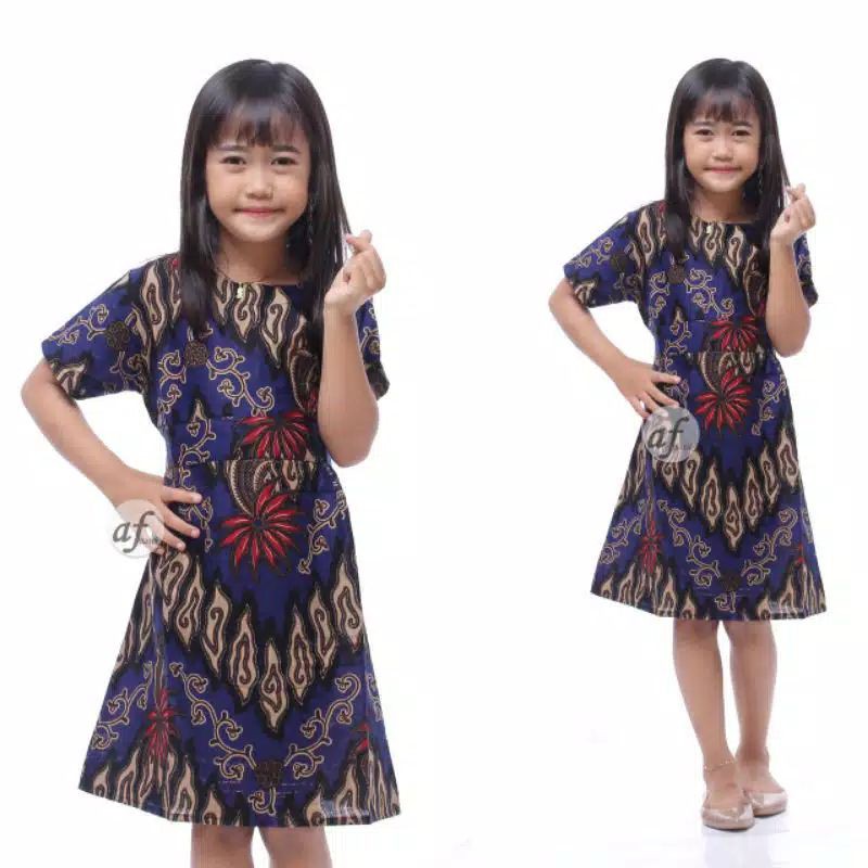 Dress batik Anak 2 sampai 10 Tahun - Baju batik Anak Perempuan Harga Grosir
