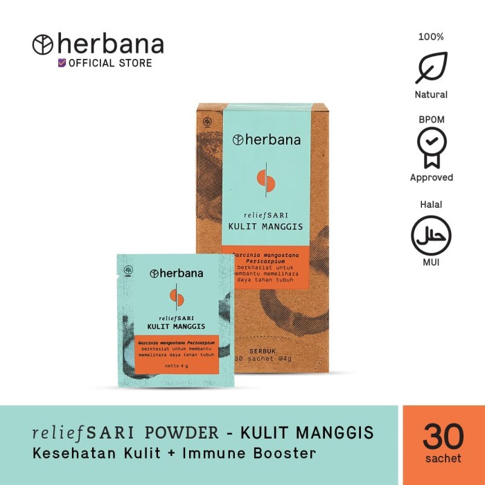 

Herbana Relief Sari Powder Kulit Manggis - Isi 30 Sachet @4g (BERKUALITAS)