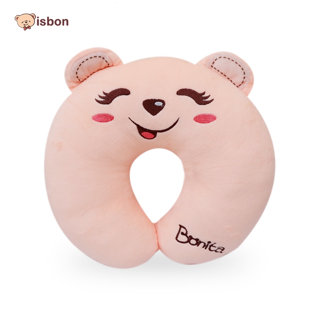 Bantal Leher Dewasa BORDIR BONITA travel pillow ISTANA BONEKA Neckrest Comfy Nyaman untuk traveling jarak jauh