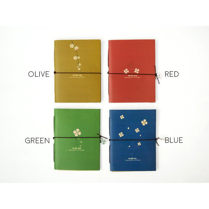 

Four Leaf Clovers Kraft Pocket Notes / Buku Tulis / Buku Catatan - Blue