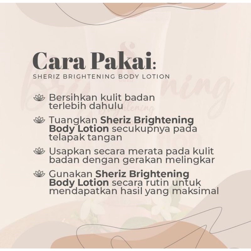 [READY] SHERIZ BRIGHTENING BODY LOTION / Sheriz Body Lotion / White Body Booster Sheriz