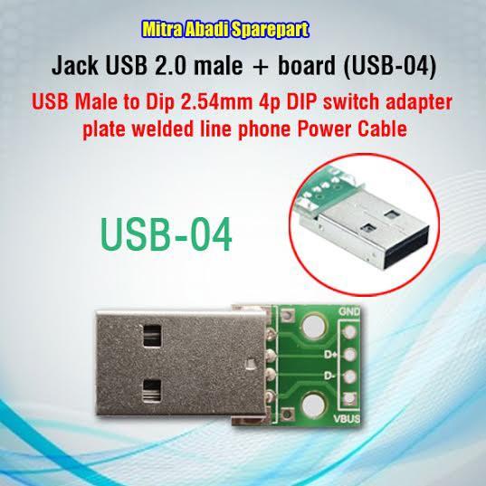 Jack USB 2.0 Male + Board (USB-04)