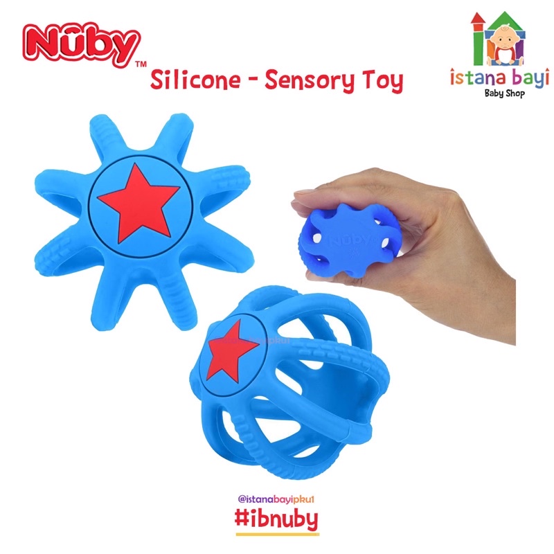 Nuby Silicone Collapsible - Mainan sensori anak bola Siicone / Mainan Gigitan Bayi