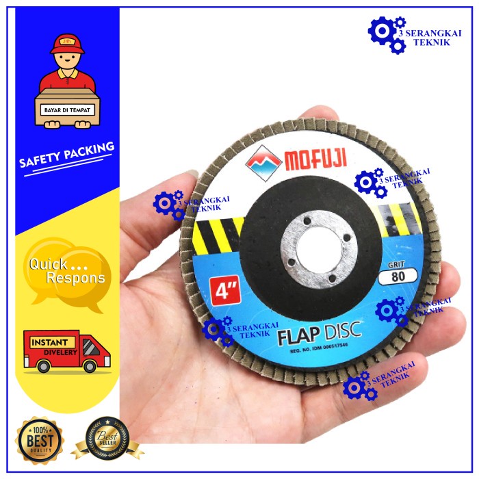 Amplas Susun Grit 80 / 400 Flap Disc Grit 4 inch Mofuji