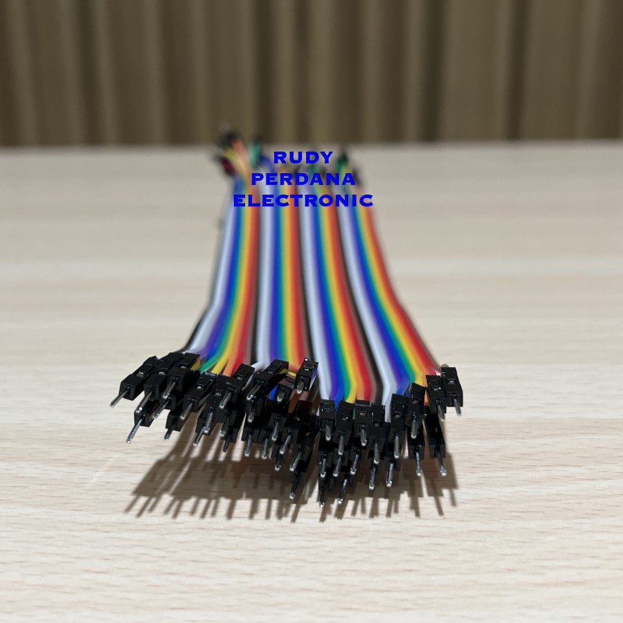 KABEL CABLE JUMPER DUPONT PELANGI MALE TO MALE 40 PCS PIN 20 CM