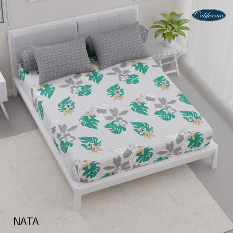 CALIFORNIA Sprei King Fitted Bantal 4 180X200 Nata