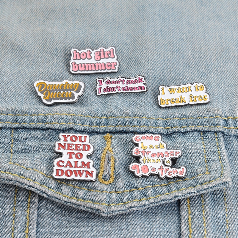 Bros Pin Enamel Desain Quotes Terkenal 50 Gaya Untuk Hadiah Teman