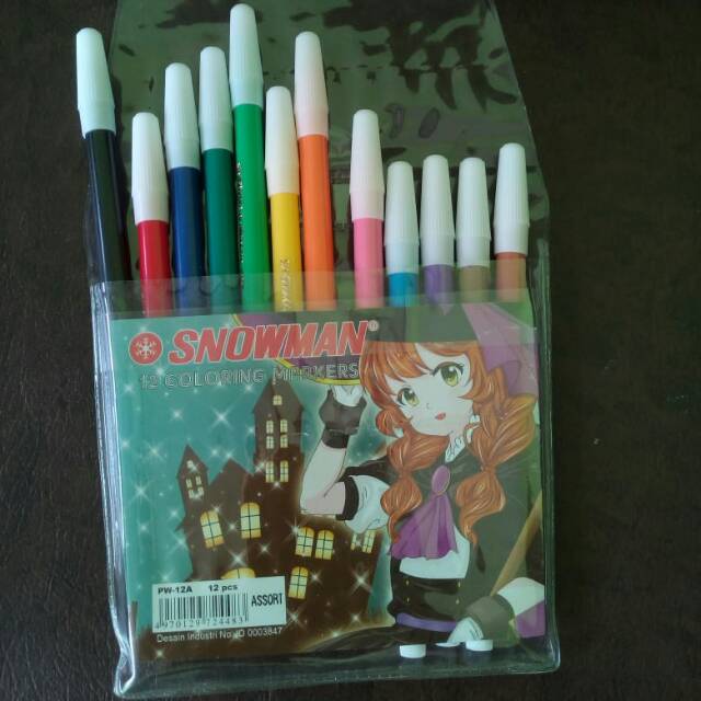 

Spidol snowman set 12 warna