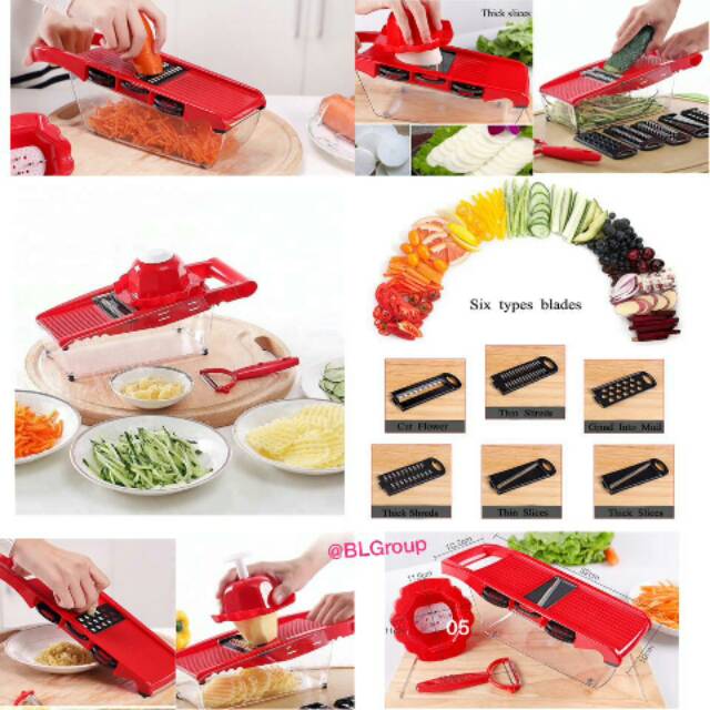 6 in 1 Mandoline Slicer Alat Pengiris Sayuran Serba Guna