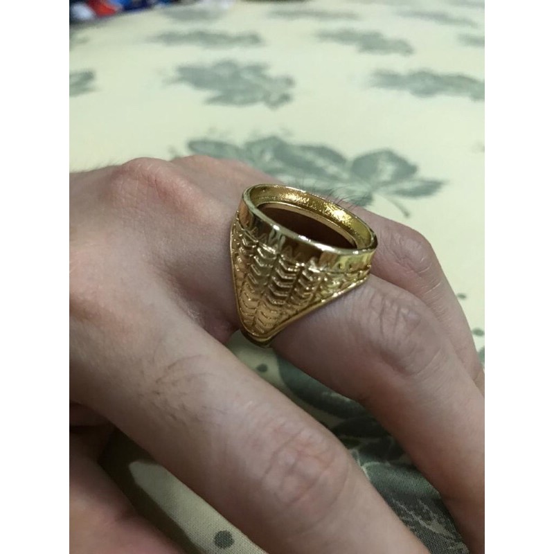 Kerangka/Rangka/Cangkang Cincin Pria model Arrow warna emas/gold