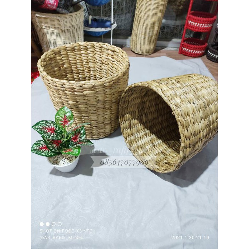 cover pot / cover vas / pot enceng gondok / vas enceng gondok / baby properti enceng gondok