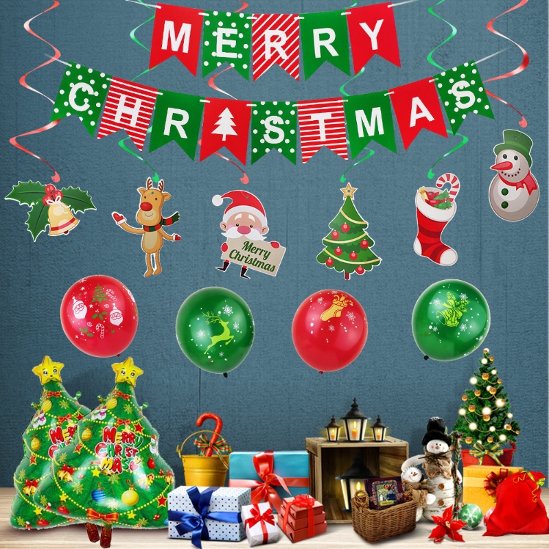 Ornamen Gantung Kertas Spiral Motif Kartun Snowman / Rusa / Santa Claus Untuk Dekorasi Pohon Natal