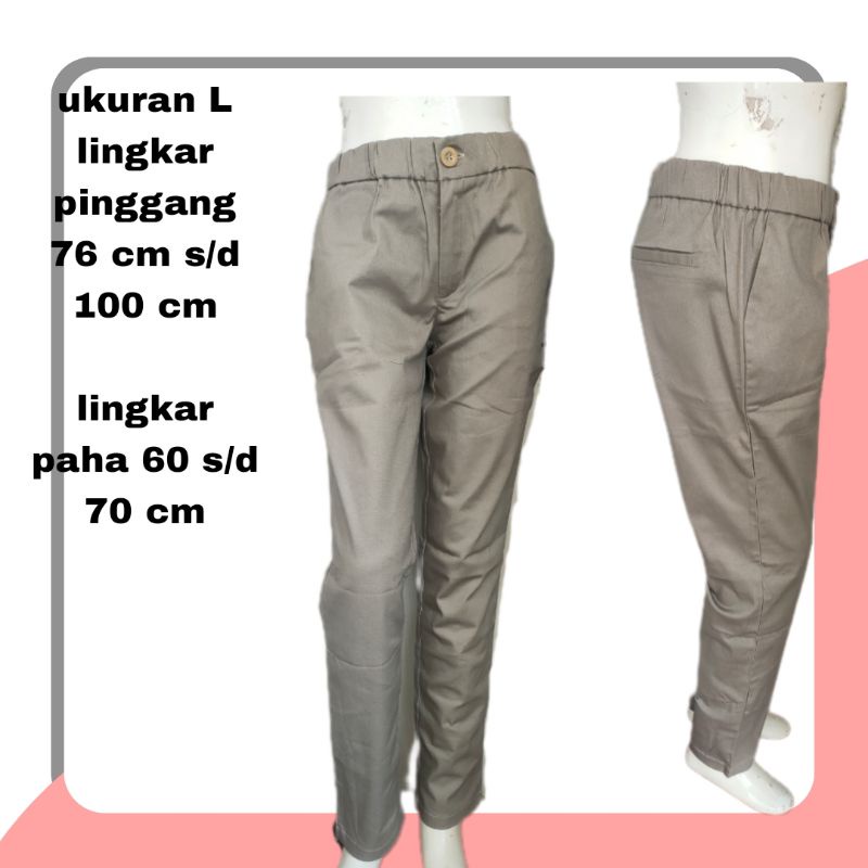CELANA WANITA KERJA WORKS PANTS BAHAN KATUN TWILL COMBED STRETCH TEBAL celana cewek cewe perempuan celana kerja nyaman melar kantor jumbo wanita premium terbaru terkini work pants