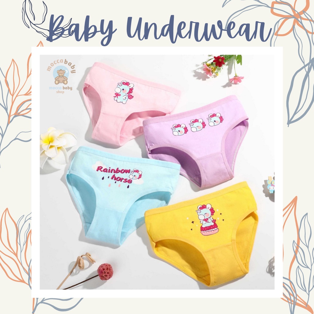 MBSS - XING DAILY CD UNICORN HORSE STG celana dalam anak perempuan bahan katun halus 2-12 Tahun