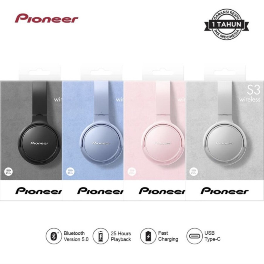 Pioneer SE-S3BT Wireless Bluetooth Headphone S3 BT Headset with Mic