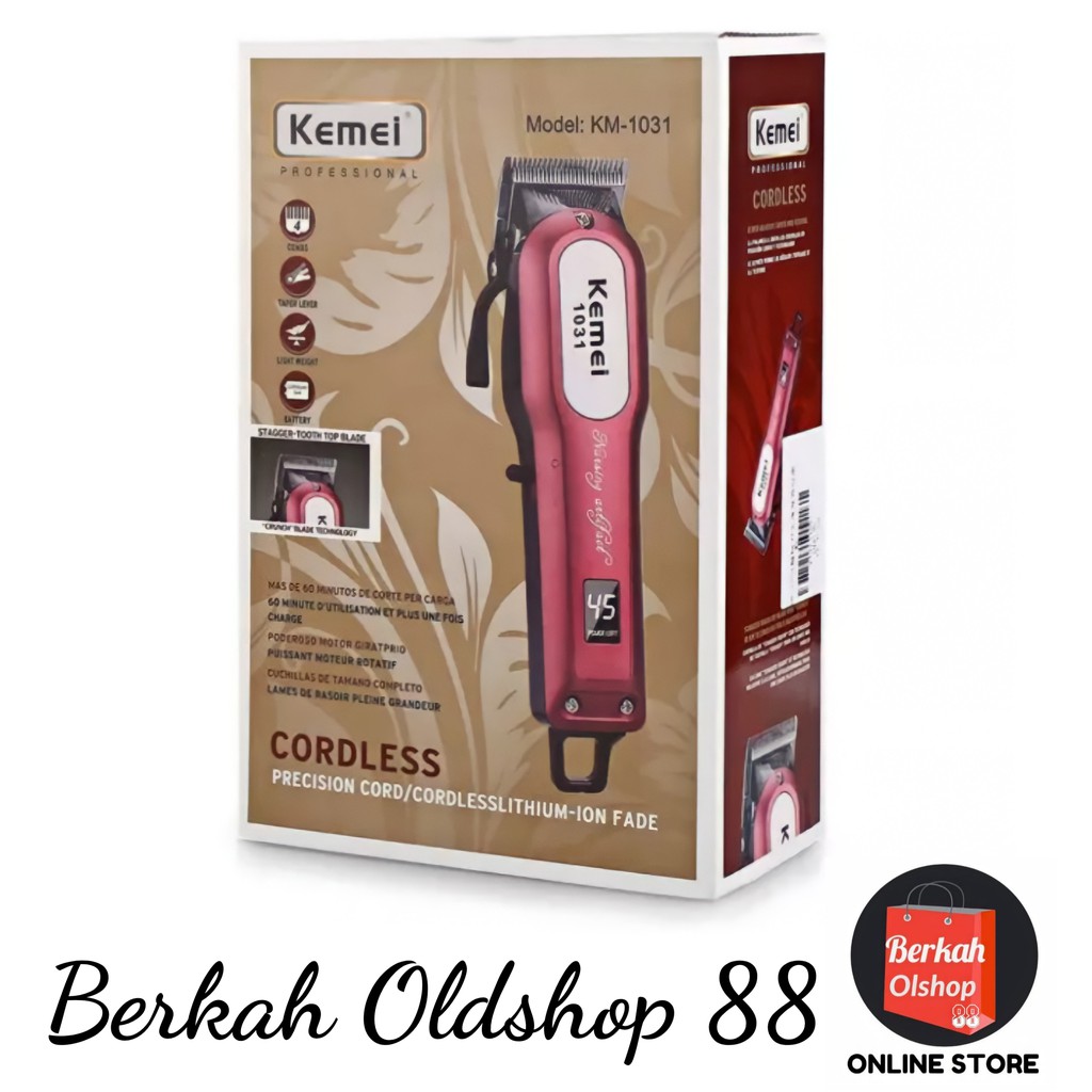 Berkah Oldshop 88 - Alat Mesin Cukur Rambut Original Kemei KM-1031 / Alat Cukur Rambut Elektrik / Mesin Cukur Rambut