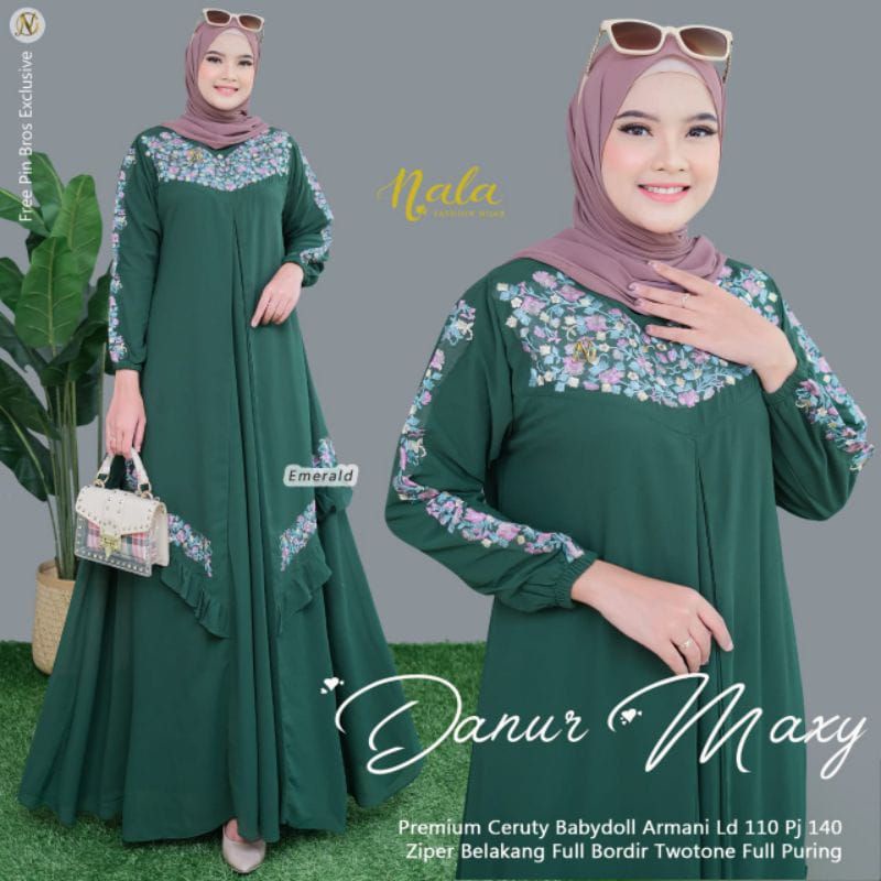 Danur maxy / gamis ceruty babydol premium / gamis bordil