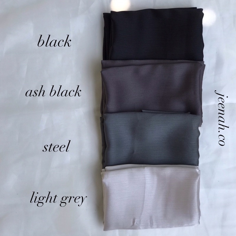 Pashmina Premium Satin Silk Malaysia Textured Crinkle (JAHIT TEPI KECIL SUPER RAPI)-7