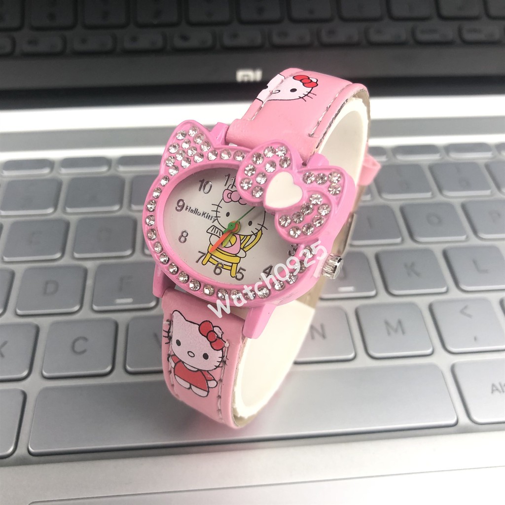 HELLO KITTY JAM TANGAN KULIT FASHION MURAH IMPOR HARGA GROSIR  JAM TANGAN MURAH CEWEK WATCH A22