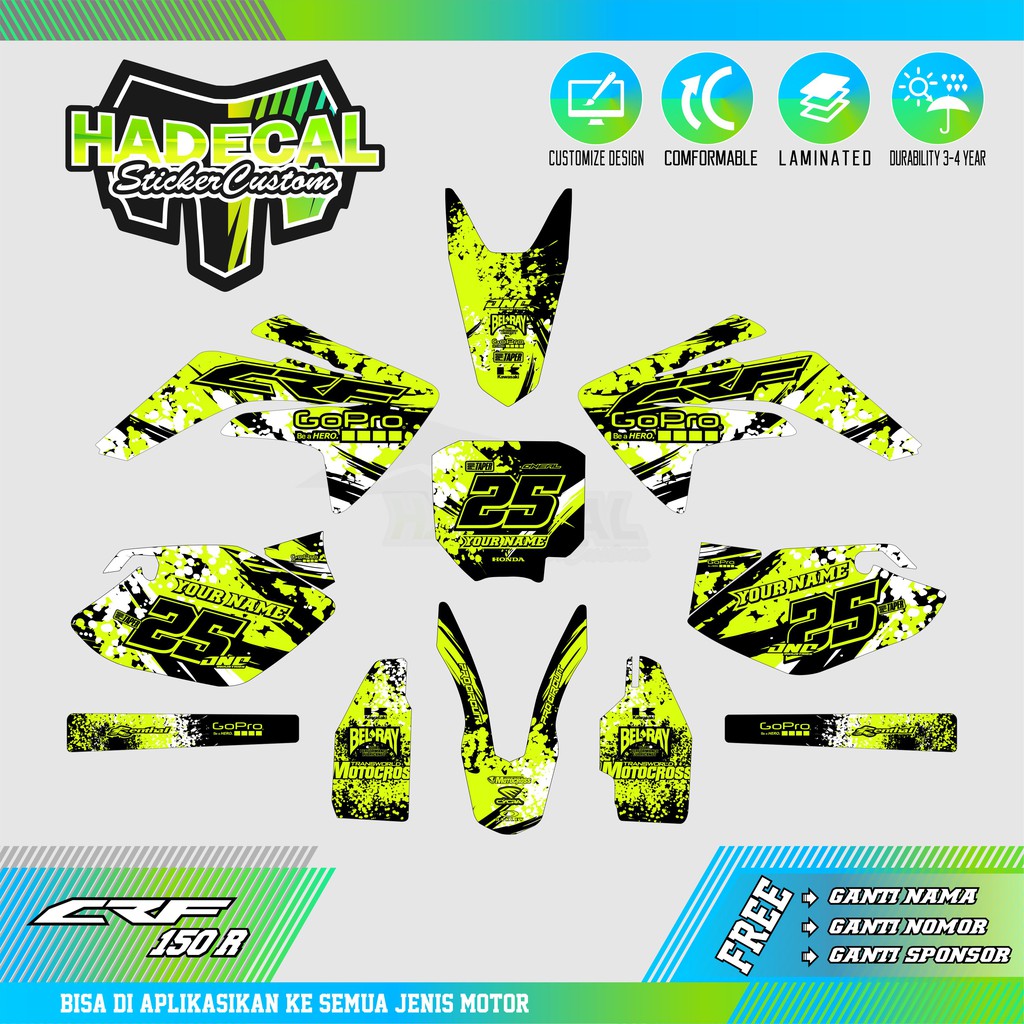 DECAL/DEKAL STICKER HONDA CRF 150 R DIRTY STABILO FULL BODY