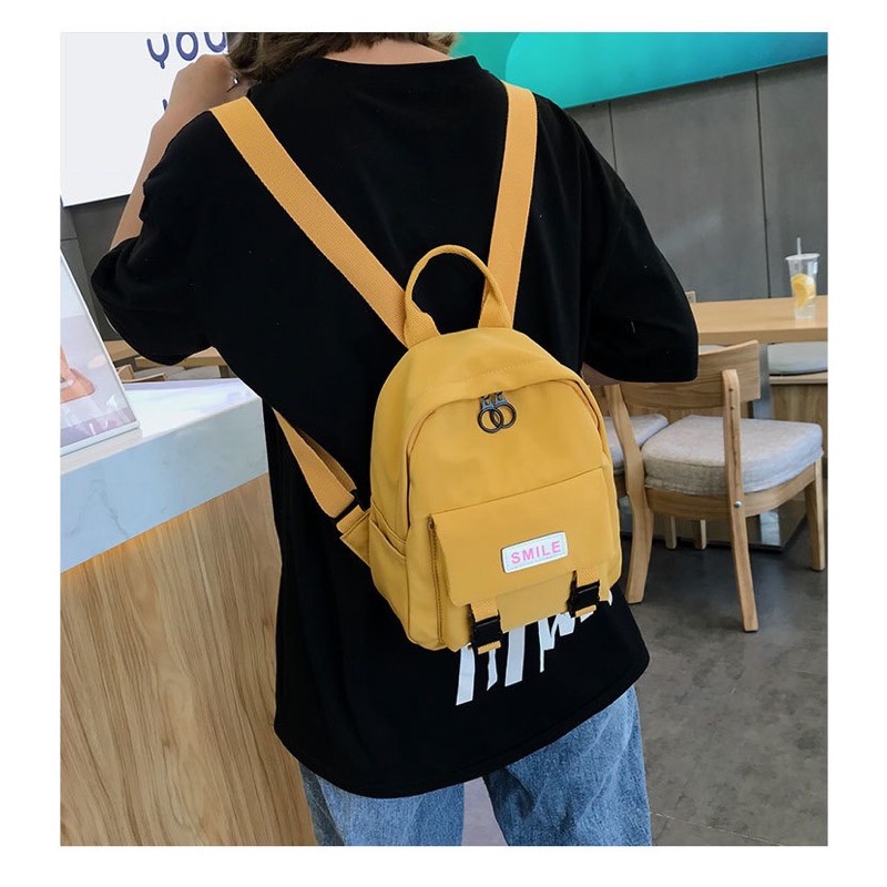 TAS AMELIA RANSEL PUNGGUNG SMILE - Tas Sekolah Backpack Korea Fashion-7