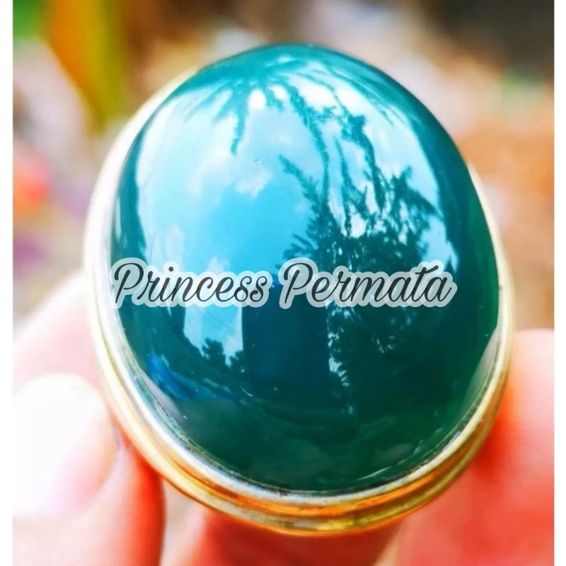 Cincin Batu Akik Bacan Doko Cincau Super Kristal