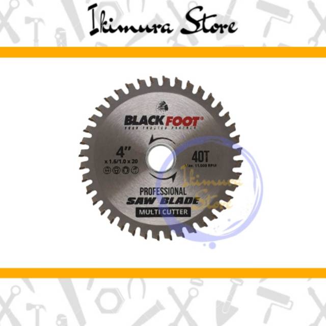 Mata Gergaji Circular Saw Blade 4&quot; x 40T / 4inch x 40T TCT Black Foot - Pisau Senai