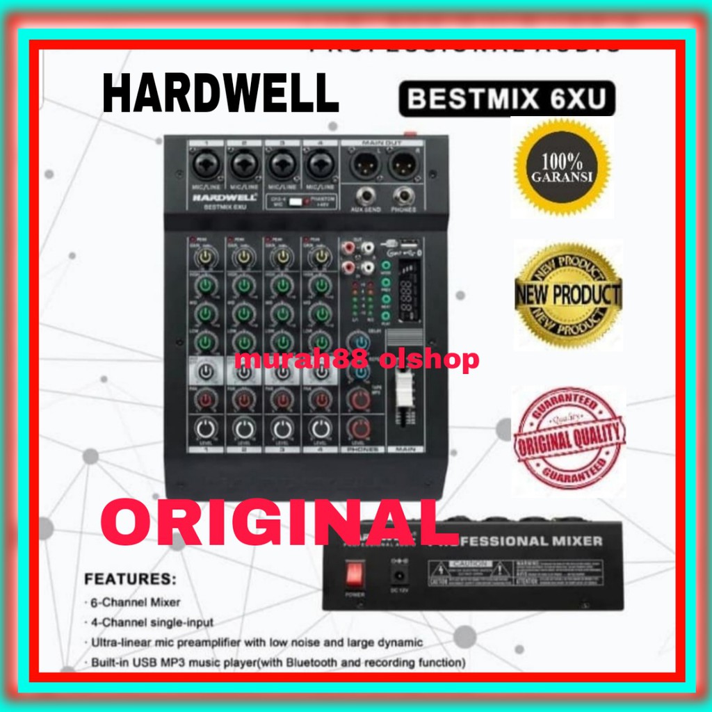 Mixer Audio HARDWELL BESTMIX 6XU ORIGINAL USB Bluetooth Recording !!!