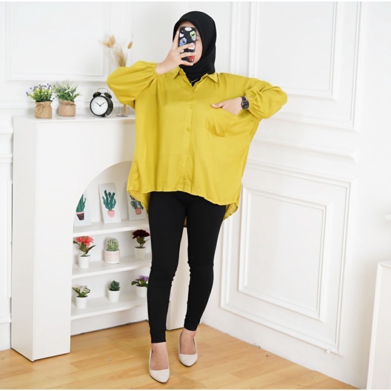 BEFAST - ZFS OOTD Kemeja Oversize HAFIN / HANNA SHIRT KEMEJA RAYON OVERSIZE JUMBO / Atasan Kemeja Wanita Kekinian 2022 / Pakaian Wanita Casual / Kemeja Polos Formal / Oversize Kemeja Terbaru  / Hem Termurah / Terlaris