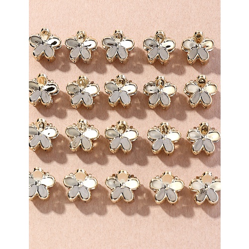 LRC Jepitan Fashion Gold Color Alloy Flower Clip Set P34732