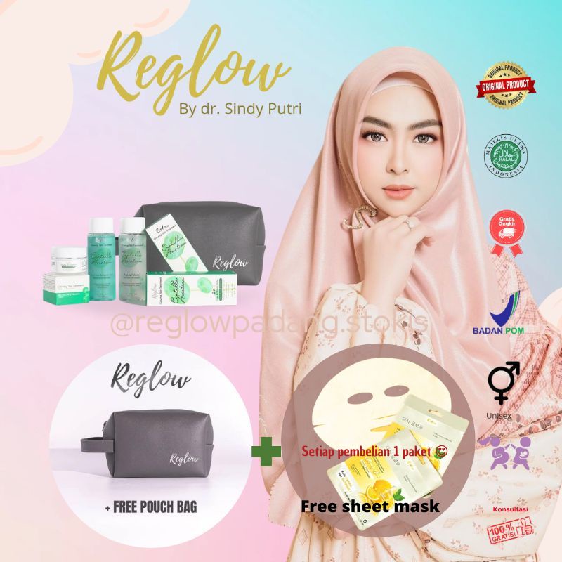 reglow skincare suncreen cream bedak aman tanpa ketergantungan serum moisturizer toner shindy putri