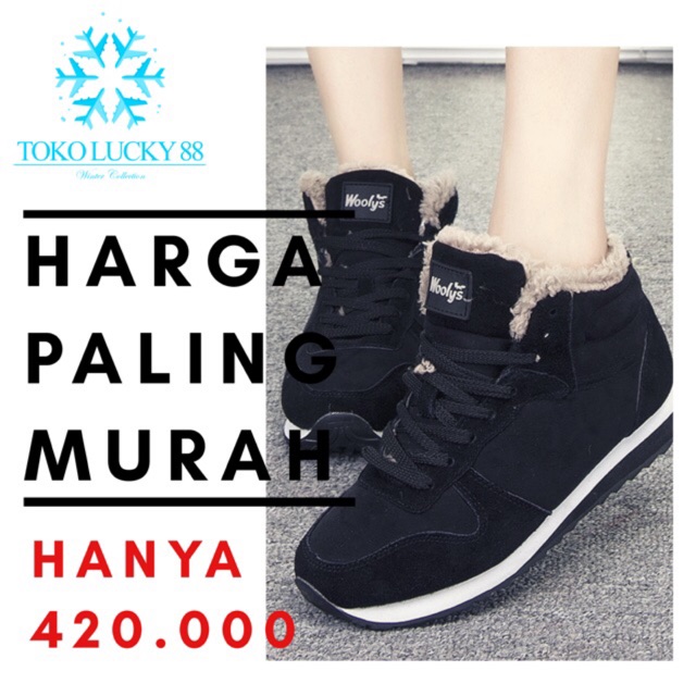 IMPORT Shoes Thermal Sepatu Winter Thermal Boots Bulu Musim Dingin