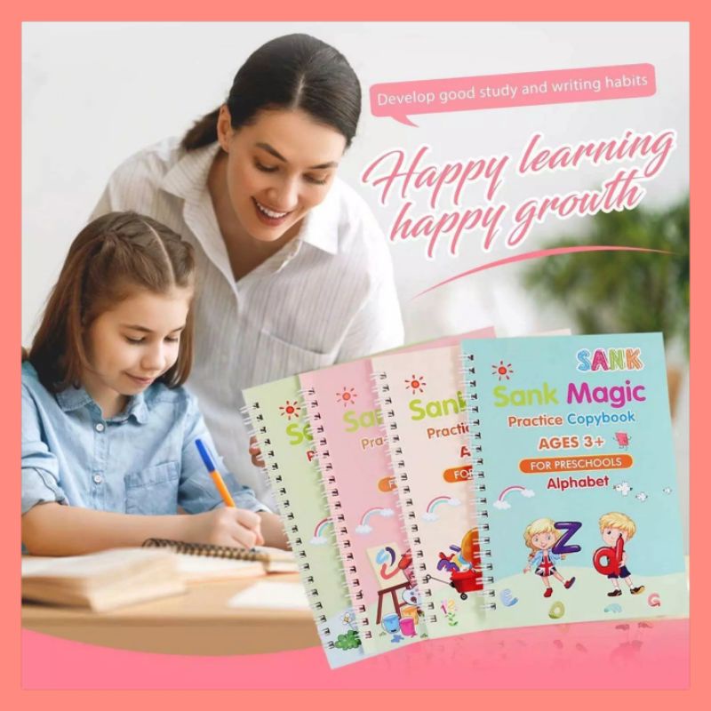 

Buku Belajar Menulis Menggambar Dan Berhitung + Free Pen & Refill Untuk PAUD/TK / Preschool Sand Magic Practice Copybook