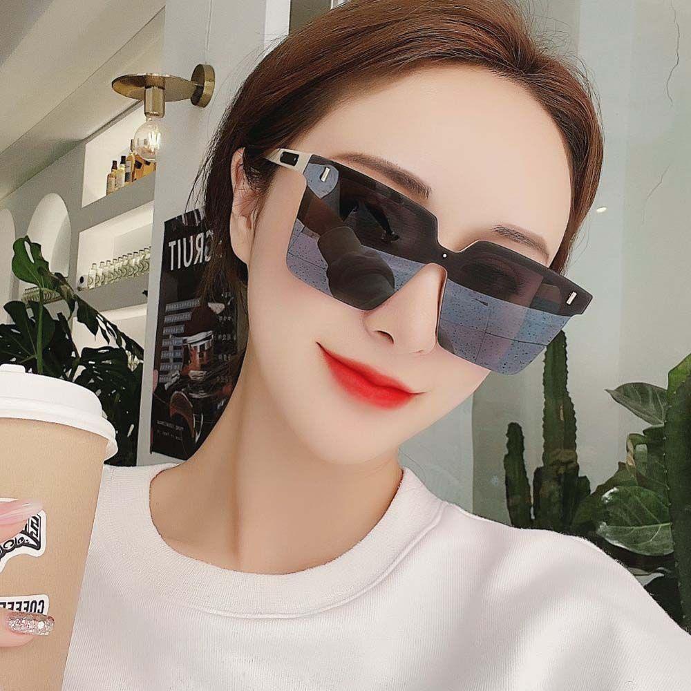 Mxbeauty Kacamata Hitam Persegi Fashion Padi Kuku Oversized Kuning Besar Square Korean Sun Glasses