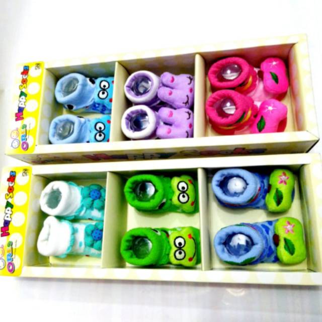 Kaos Kaki Bayi Motif Karakter Boneka Happy Socks sy06 S1