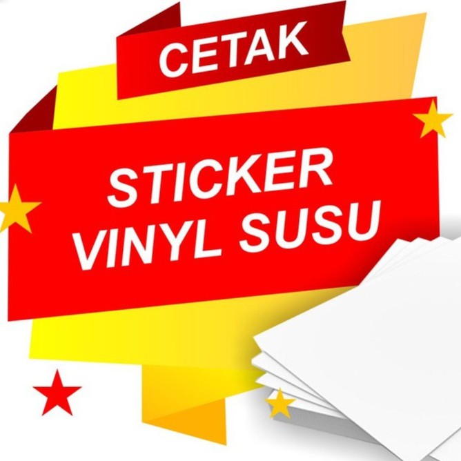 

Cetak print Sticker / stiker Vinyl Susu gloss white A3+