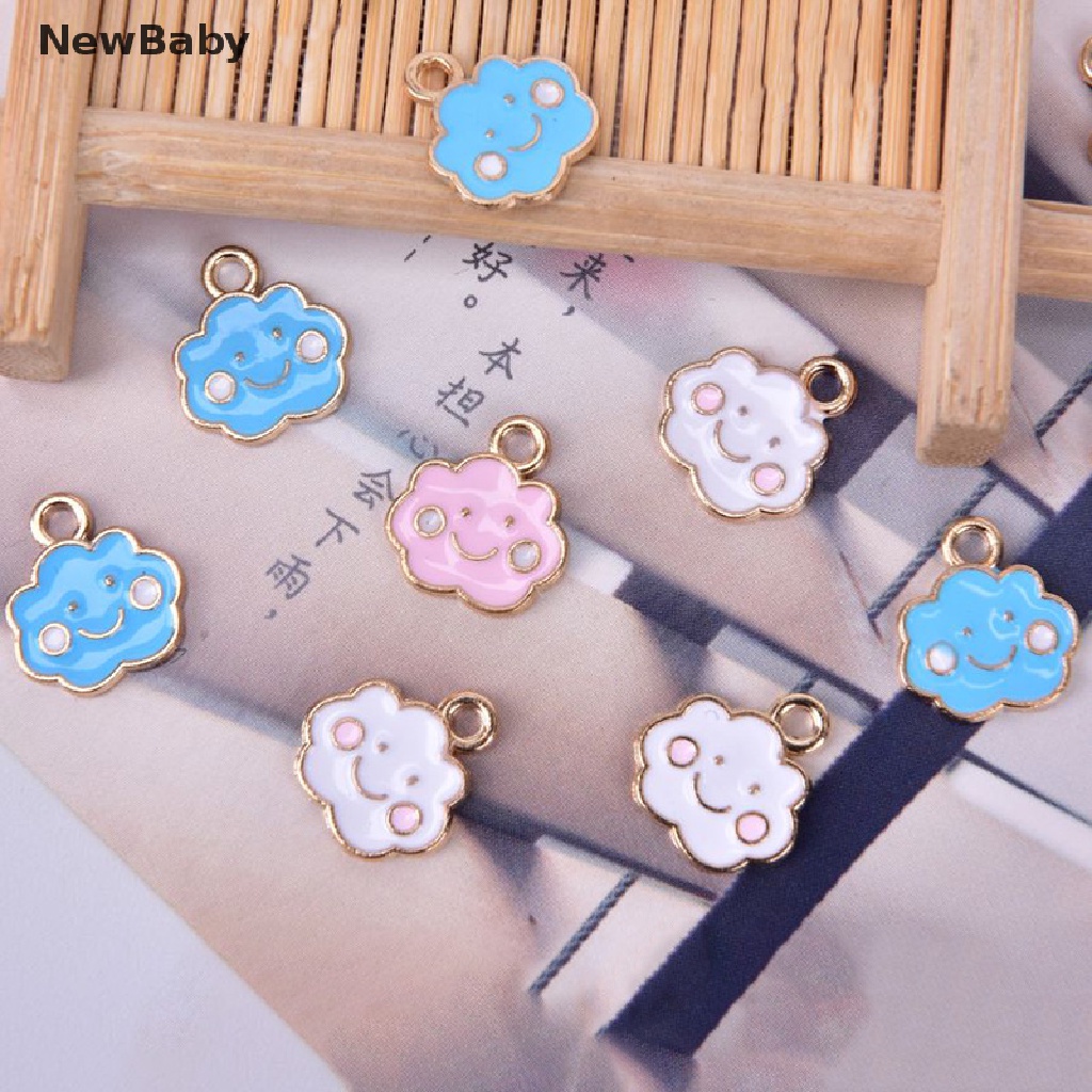 NewBaby 10pcs/Set Enamel Alloy Cloud Charms Pendant Jewelry Findings DIY Making Craft ID