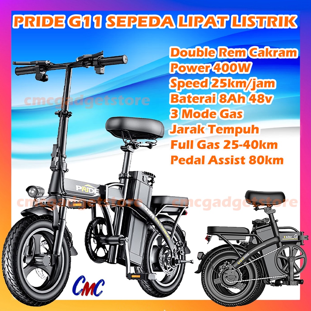 Sepeda Lipat Listrik GDS Electric Bicycle 4 Heavy Shock