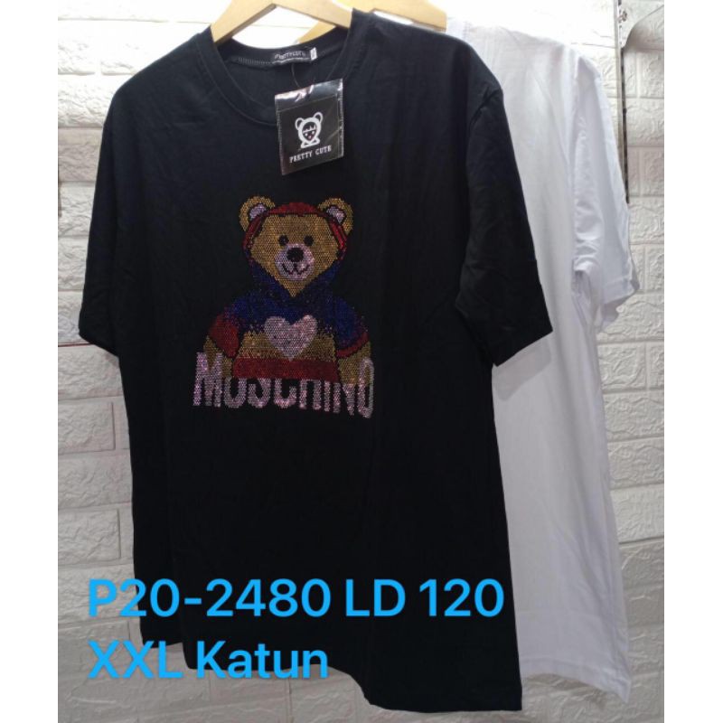 atasan jumbo moschino bear bahan baby terry import serap keringat dan haluz