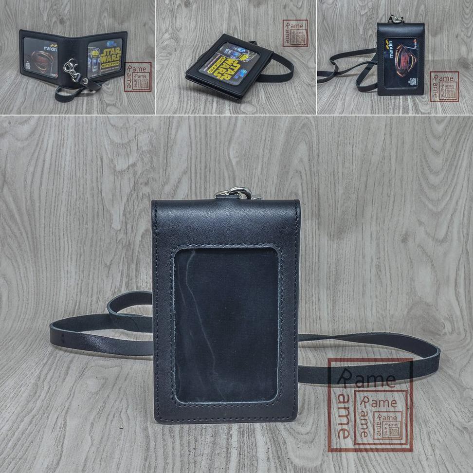 

Id Card Holder Magnet Kulit Asli Black