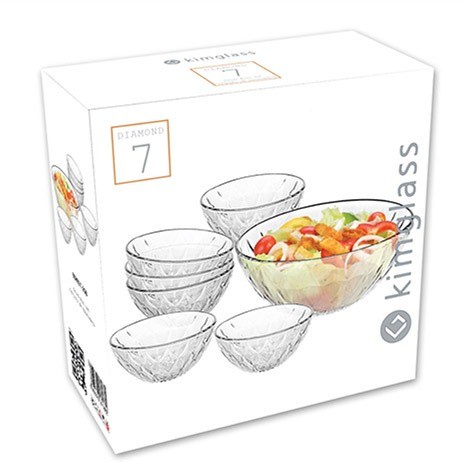TERLARIS MANGOK KACA SALAD BUAH 7 IN 1 SET GELAS