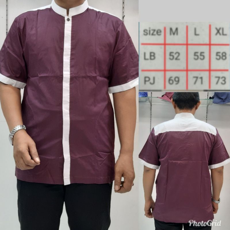 Baju Koko Pria Kemko Pakistan tangan pendek