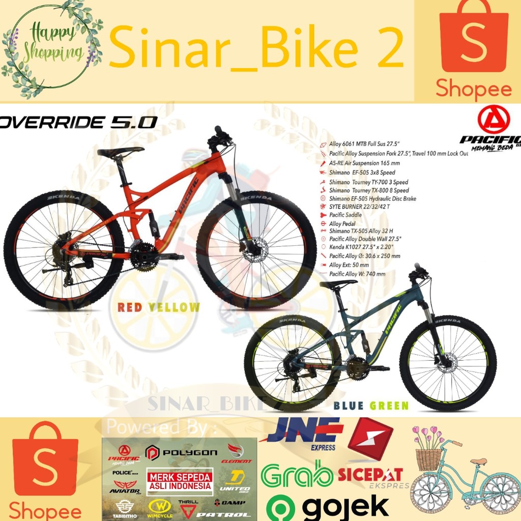 Sepeda Gunung 27,5Inch Mtb Pacific Override 5.0 (Ekspedisi)